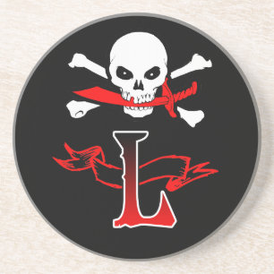 Jolly Roger L Monogramm Initiale Untersetzer