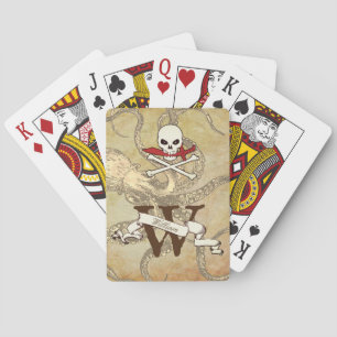 Jolly Roger Monogram Initial Klassische Spielkarte