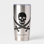 Jolly Roger Pirat individuell Thermobecher (Rückseite)