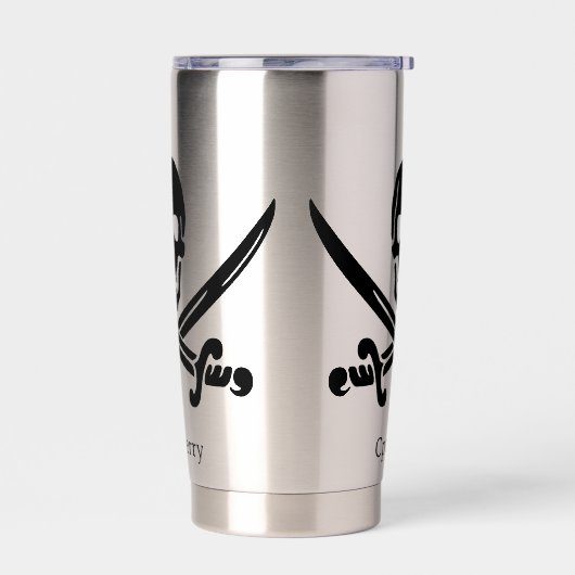 Jolly Roger Pirate Custom Thermobecher (Links)