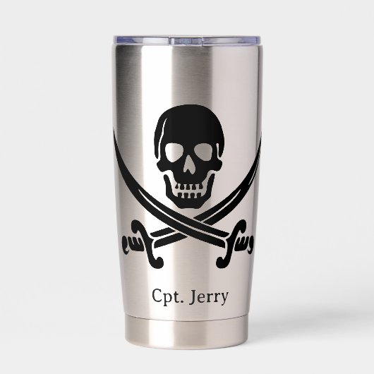 Jolly Roger Pirate Custom Thermobecher (Rückseite)