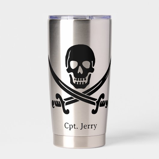 Jolly Roger Pirate Custom Thermobecher (Vorderseite)