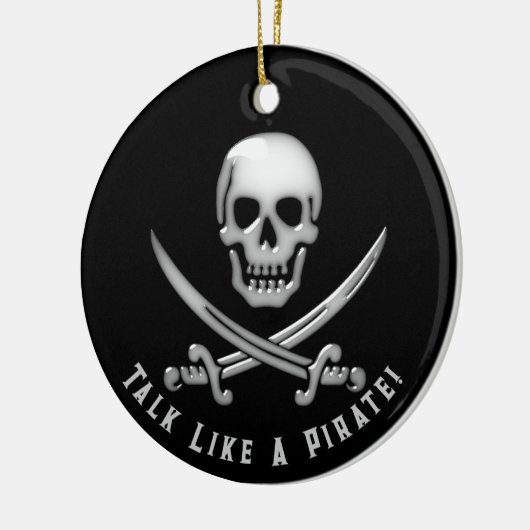 Jolly Roger Pirate Day Keramik Ornament (Links)