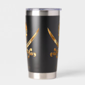 Jolly Roger Pirate Gold Custom Thermobecher (Links)