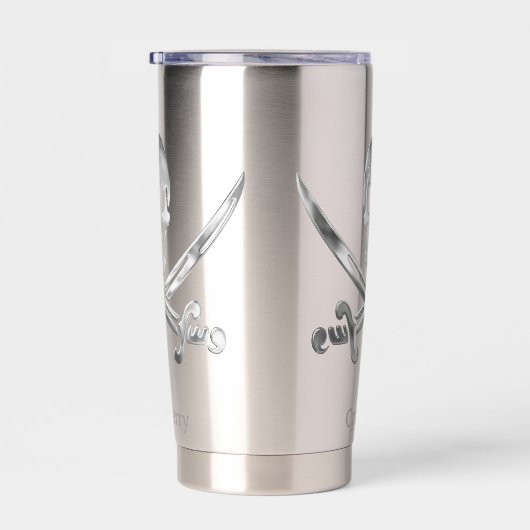 Jolly Roger Pirate Silver Custom Thermobecher (Rechts)