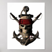 Jolly Roger Pirate Skull and Swords Sailing Anchor Poster (Vorne)