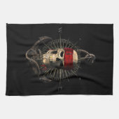 Jolly Roger Pirate Skull Sailing Compass Anchor Geschirrtuch (Horizontal)
