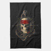 Jolly Roger Pirate Skull Sailing Compass Anchor Geschirrtuch (Vertikal)