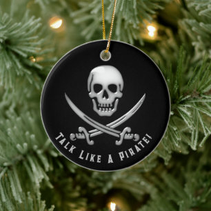 Jolly Roger Piratentag Keramik Ornament