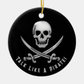 Jolly Roger Piratentag Keramik Ornament (Vorne)