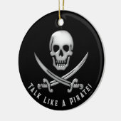 Jolly Roger Piratentag Keramik Ornament (Links)
