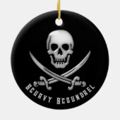 Jolly Roger Piratentag Keramik Ornament (Hinten)