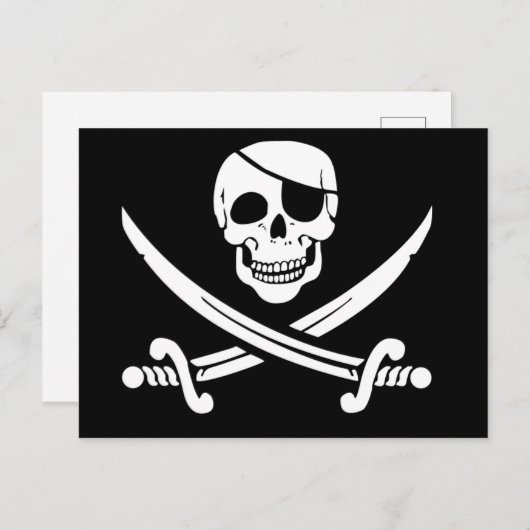 Jolly Roger Postkarte (Vorne/Hinten)