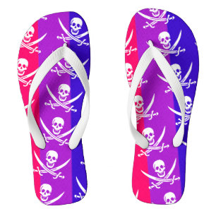 Jolly Roger Pride Flag Flip Flops Badesandalen