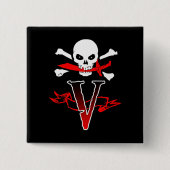 Jolly Roger V Monogram Anfangs Button (Vorderseite)