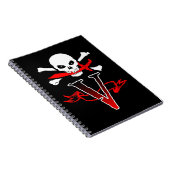 Jolly Roger V Monogram Anfangs Notizblock (Rechte Seite)