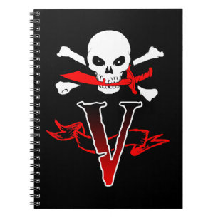 Jolly Roger V Monogram Anfangs Notizblock