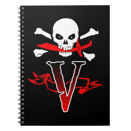 Jolly Roger V Monogram Anfangs Notizblock (Vorderseite)