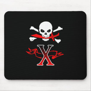 Jolly Roger X Monogram Initial Mousepad