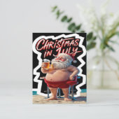 Jolly Santa Cheers mit einem Bier Postkarte (Stehend Vorderseite)