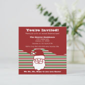 Jolly Santa Christmas Party Einladung (Stehend Vorderseite)