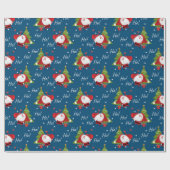 Jolly Santa Christmas Pattern Geschenkpapier (Flach)