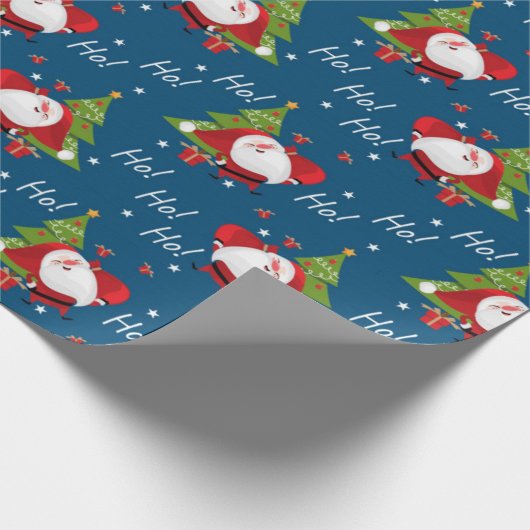 Jolly Santa Christmas Pattern Geschenkpapier (Ecke)