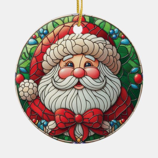 Jolly Santa Christmas Tree Decoration Keramik Ornament (Vorne)