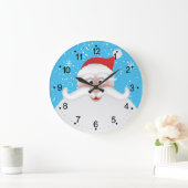Jolly Santa Christmas Wall Clock Große Wanduhr (Zuhause)