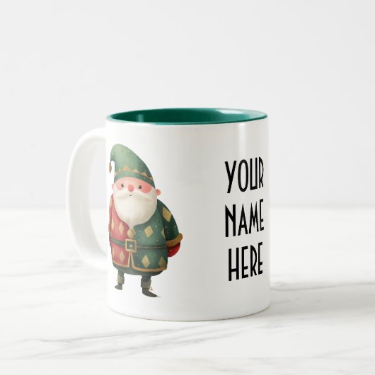 Jolly Santa – Classic Christmas Cheer Zweifarbige Tasse (Vorderseite Links)