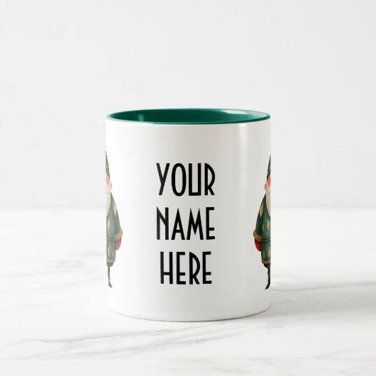 Jolly Santa – Classic Christmas Cheer Zweifarbige Tasse (Mittel)