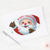 Jolly Santa Classic Round Stickers (Umschlag)