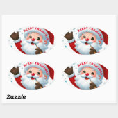 Jolly Santa Classic Round Stickers (Blatt)