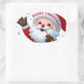 Jolly Santa Classic Round Stickers (Tasche)