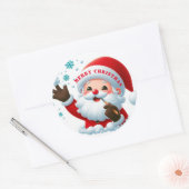 Jolly Santa Classic Round Stickers (Umschlag)