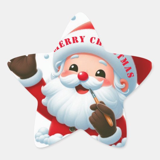 Jolly Santa Classic Round Stickers (Vorderseite)