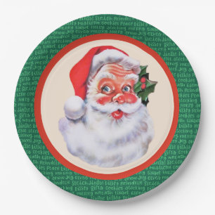 Jolly Santa Claus Christmas Party Pappteller