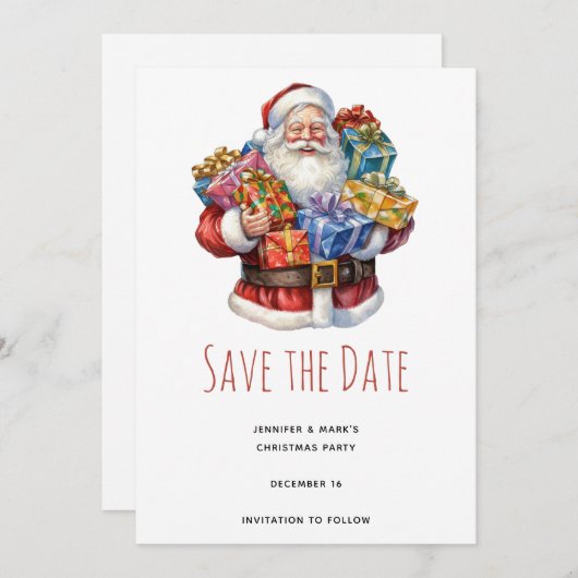 Jolly Santa Claus Class Christmas Save The Date (Vorne/Hinten)