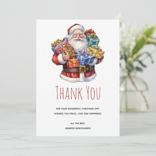 Jolly Santa Claus Class Christmas Vielen Dank Dankeskarte (Stehend Vorderseite)