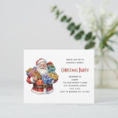 Jolly Santa Claus Classic Christmas Einladungspostkarte (Stehend Vorderseite)