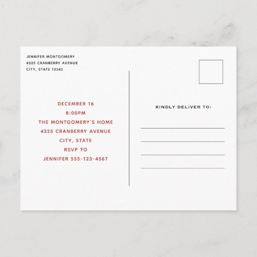 Jolly Santa Claus Classic Christmas Einladungspostkarte (Rückseite)