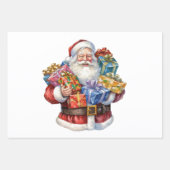 Jolly Santa Claus Classic Christmas Geschenkpapier Set (Vorderseite)