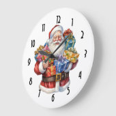 Jolly Santa Claus Classic Christmas Große Wanduhr (Winkel)