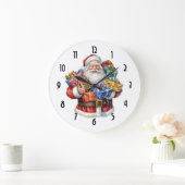 Jolly Santa Claus Classic Christmas Große Wanduhr (Zuhause)