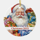 Jolly Santa Claus Classic Christmas Keramik Ornament (Vorne)