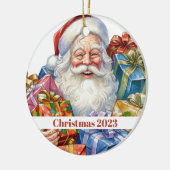 Jolly Santa Claus Classic Christmas Keramik Ornament (Links)