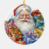 Jolly Santa Claus Classic Christmas Keramik Ornament (Hinten)