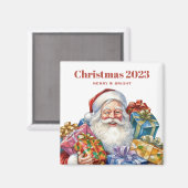 Jolly Santa Claus Classic Christmas Magnet (Vorderseite/Rückseite)
