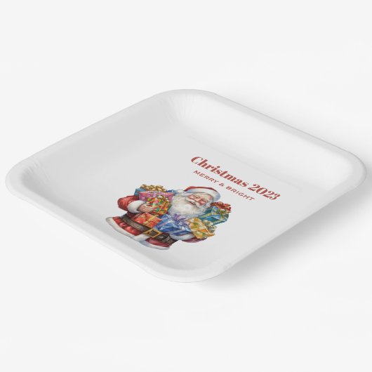 Jolly Santa Claus Classic Christmas Pappteller (Gewinkelt)