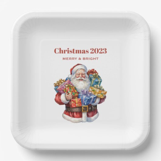 Jolly Santa Claus Classic Christmas Pappteller (Vorderseite)